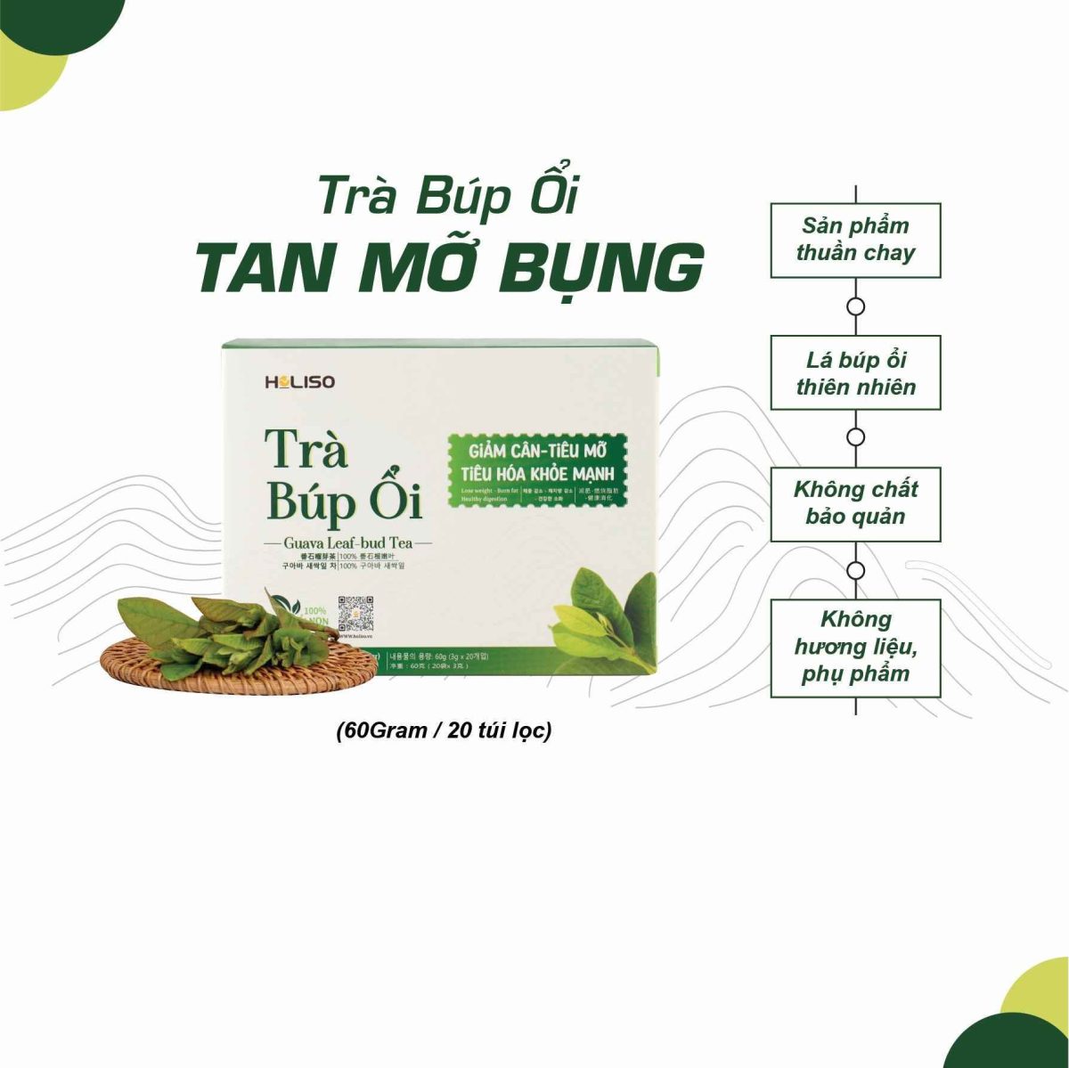 Trà Búp Ổi Tan Mỡ Bụng Holiso